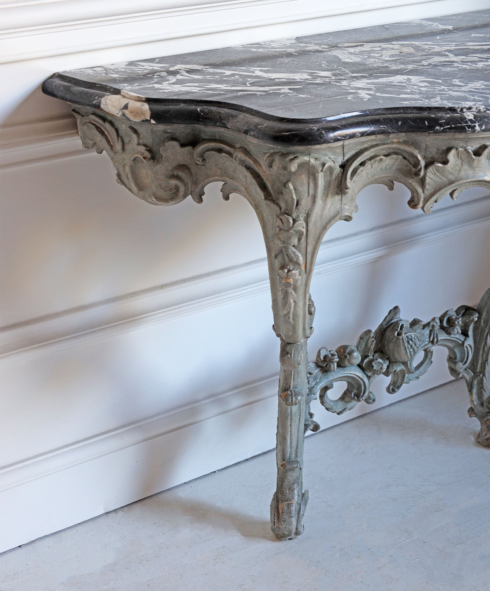 18th Century French Console with Marble Top