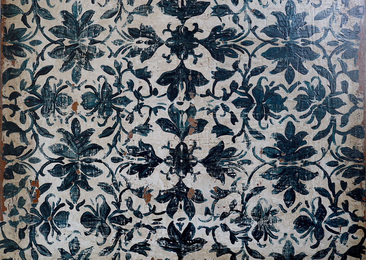 1920s Painted Side Table with Floral Motifs