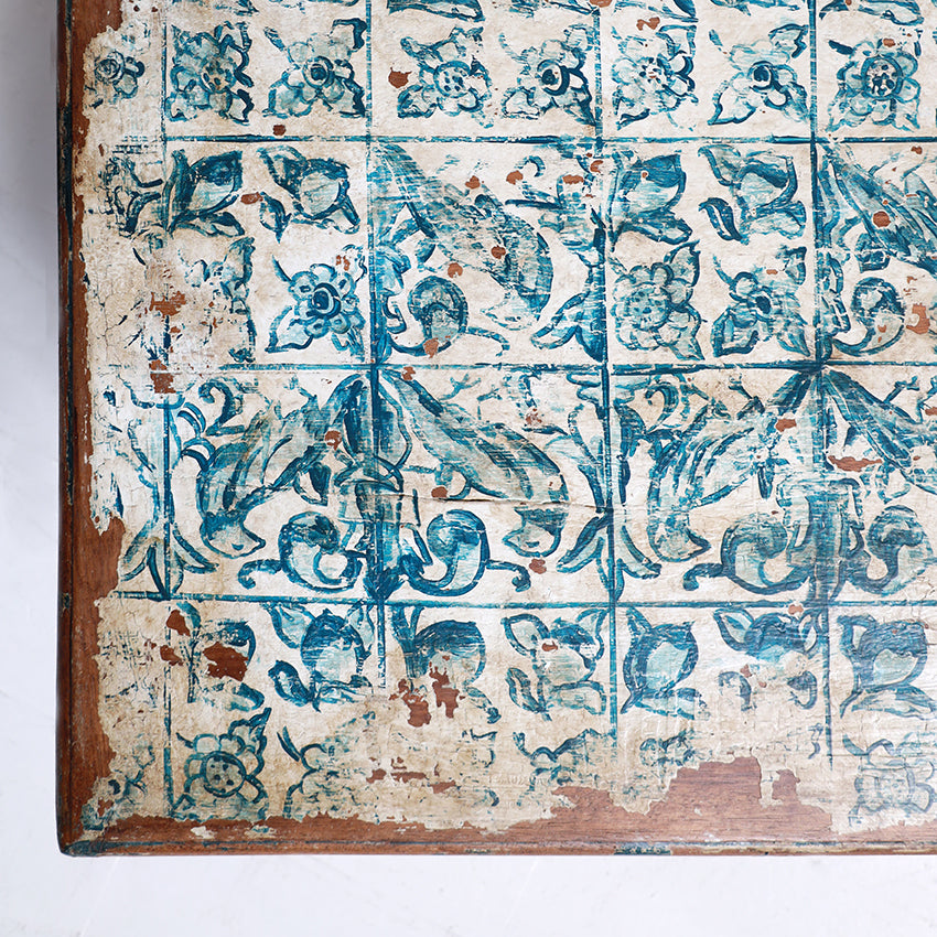 1950s Painted Coffee Table with Azulejo Tiles Motifs