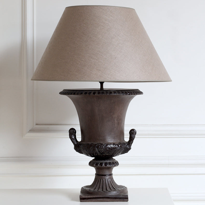 1970s Italian Glazed Terracotta Urn Table Lamp