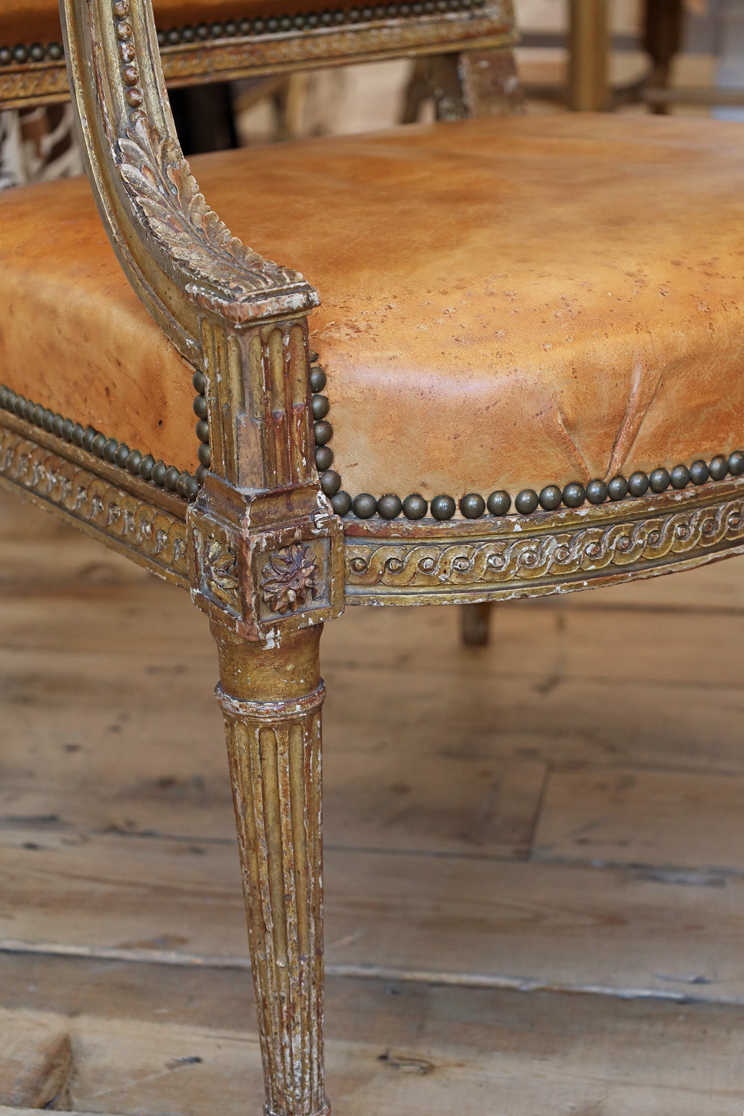 Louis XVI Giltwood Armchair