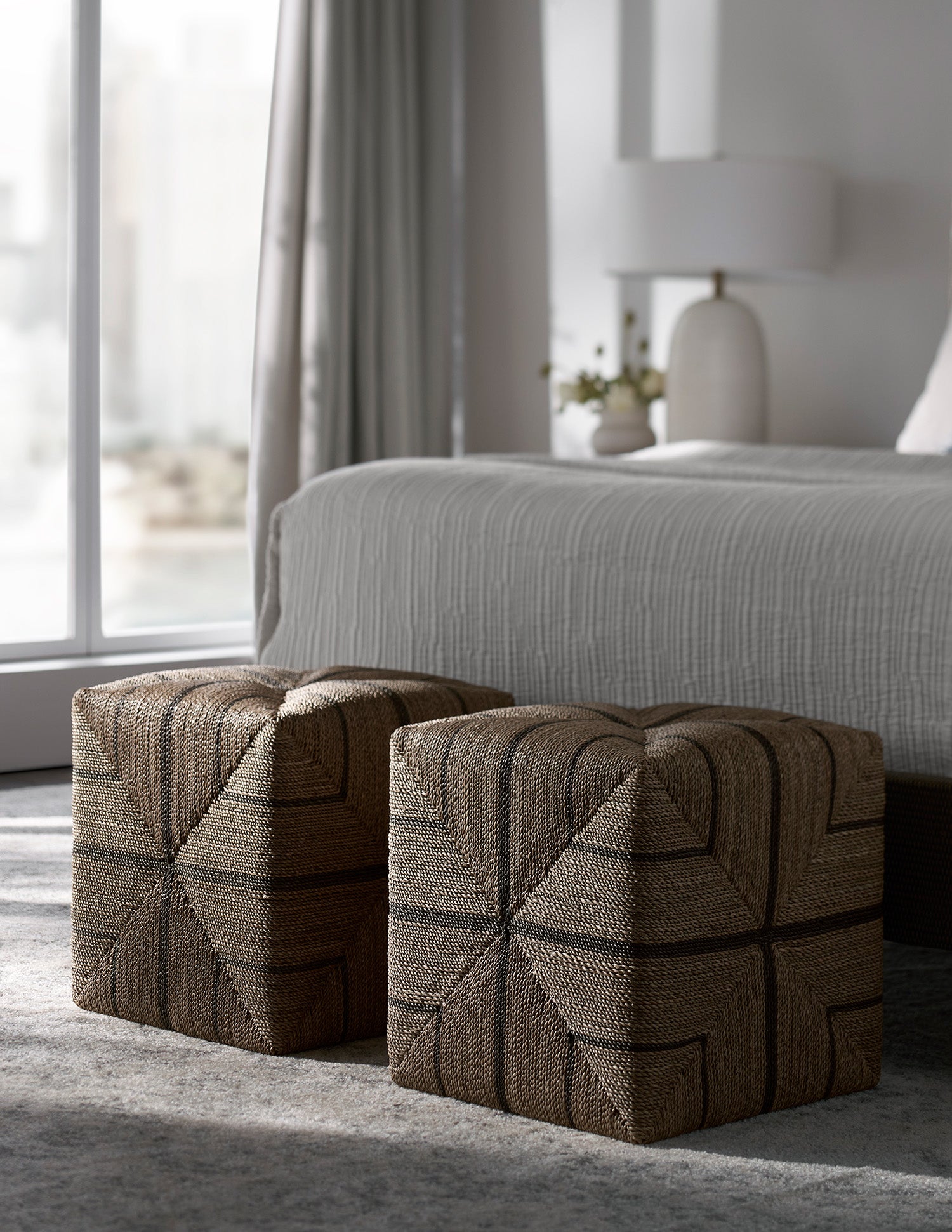 Fritz Rope Square Ottoman - Natural