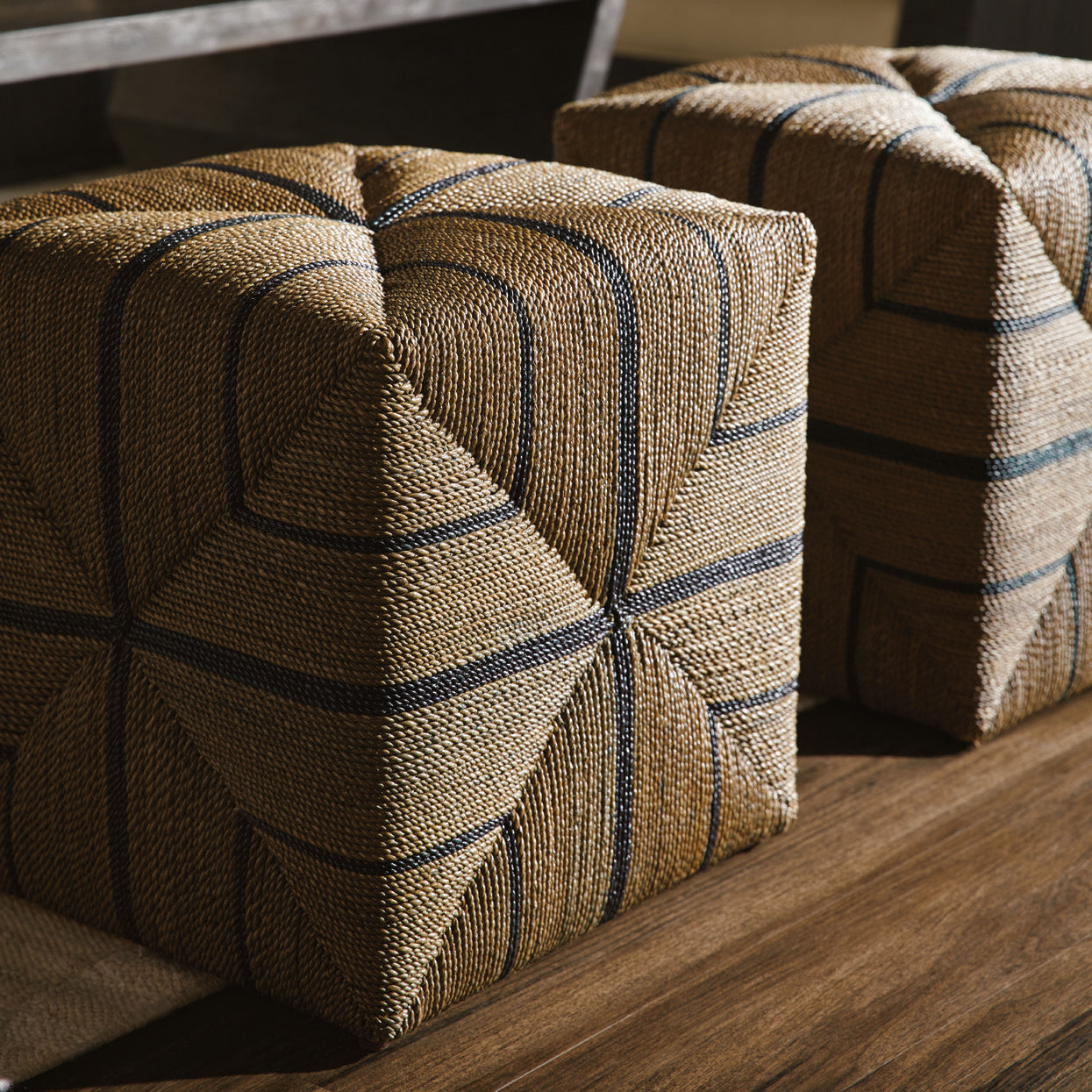 Fritz Rope Square Ottoman - Natural