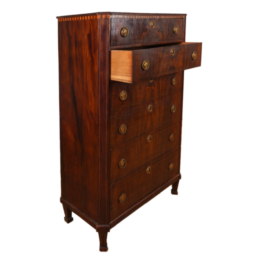 18th Century Dutch Inlaid Mahogany Chest of Drawers