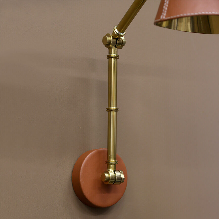 Adnet Flexineck Wall Light Tan Detail WS