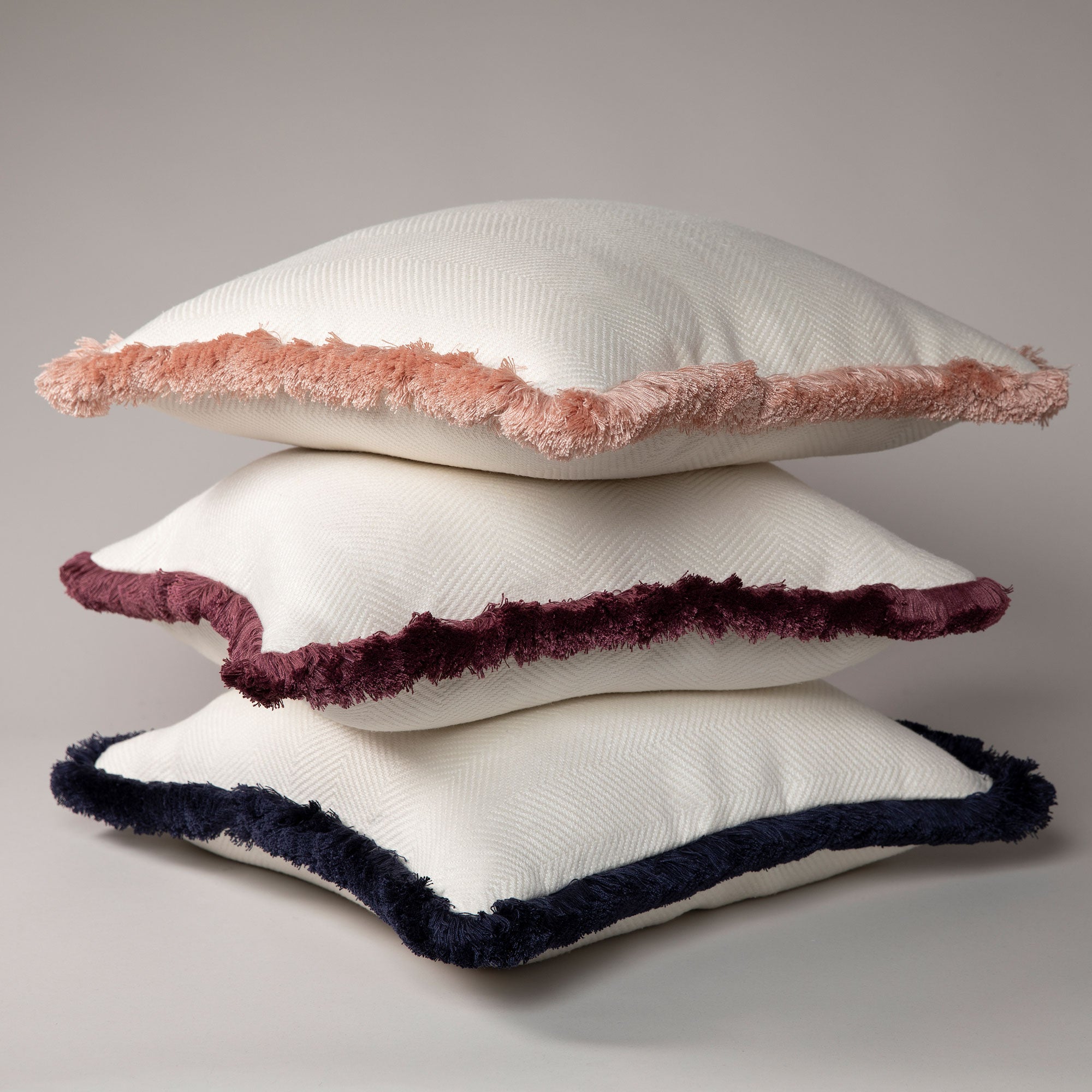 Dorset Cushion - White/Antique Pink