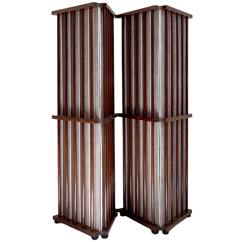 Antique Upholstered Mahogany Screen