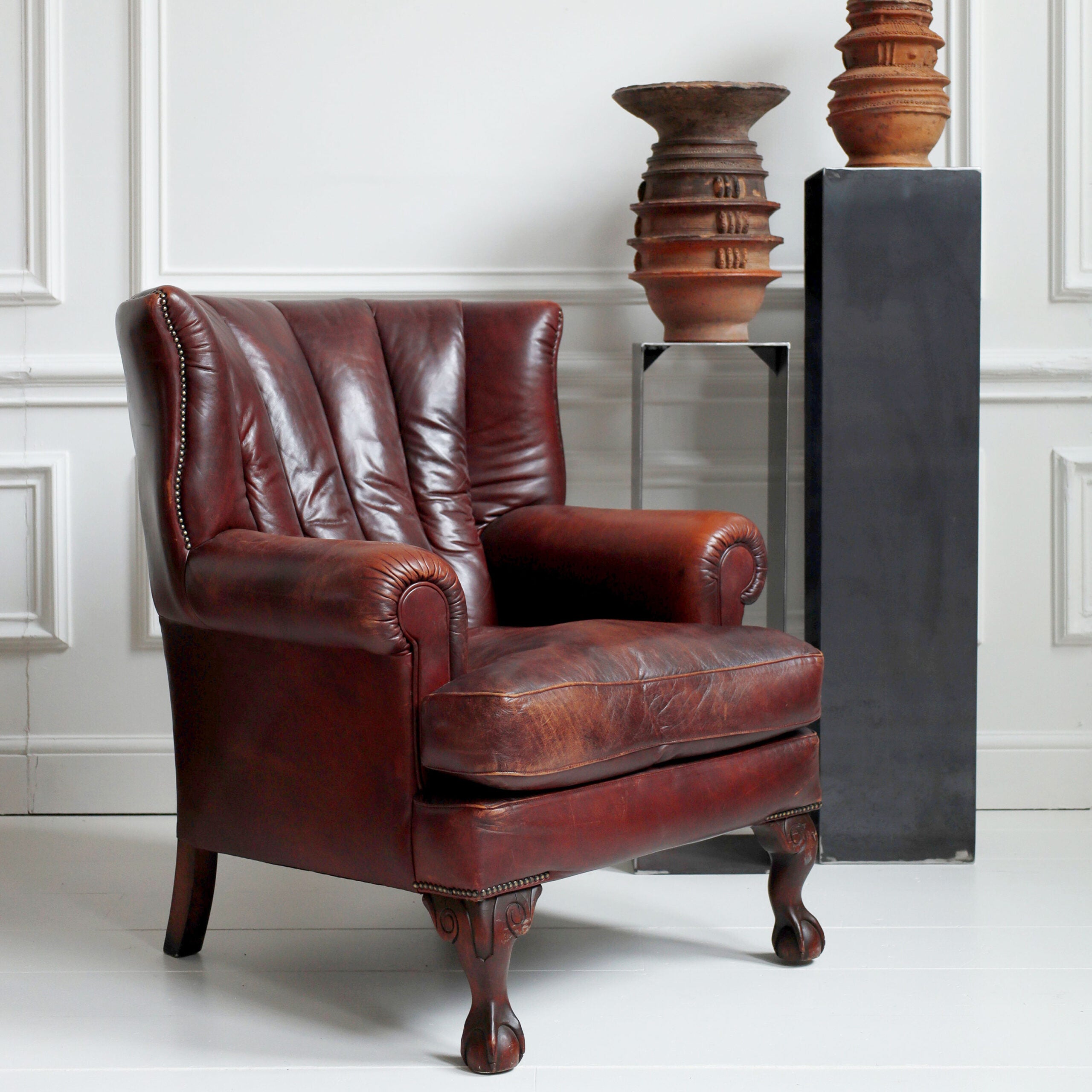 Georgian Leather Wing Armchair