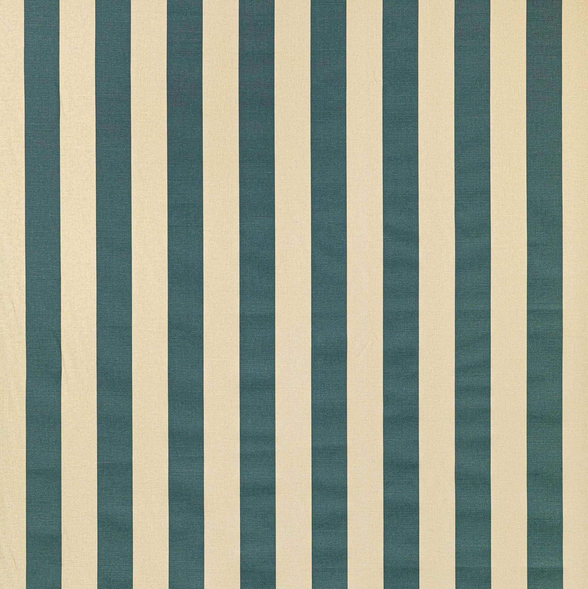 Avenue Stripe - Blue on Ecru