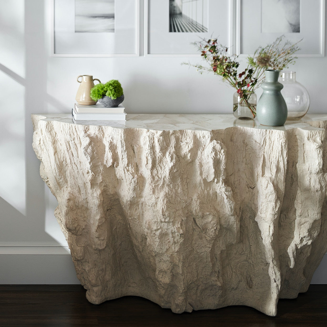 Camilla Fossilized Clam Console Table