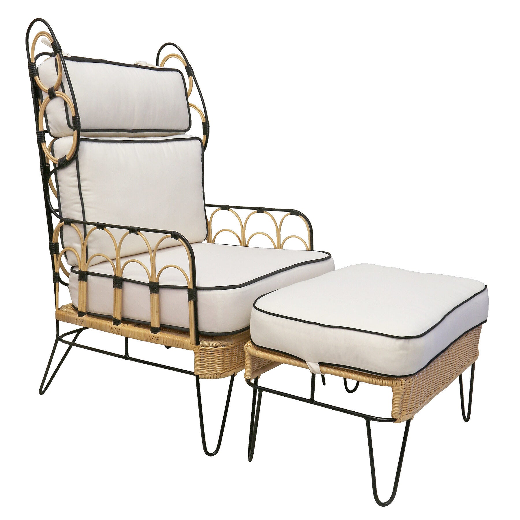 Capri Rattan Armchair with Ottoman