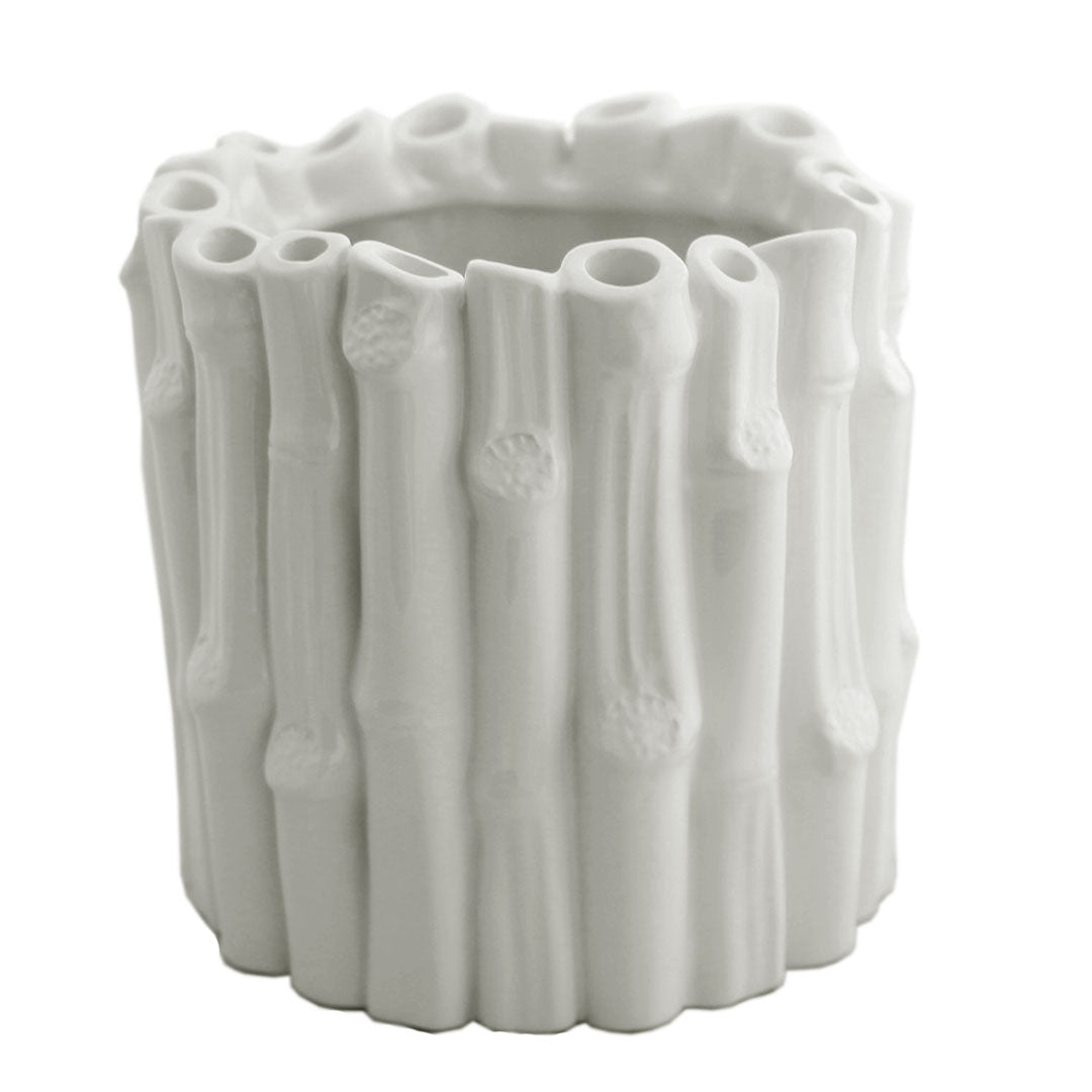 Ceramic-bamboo-pot-White