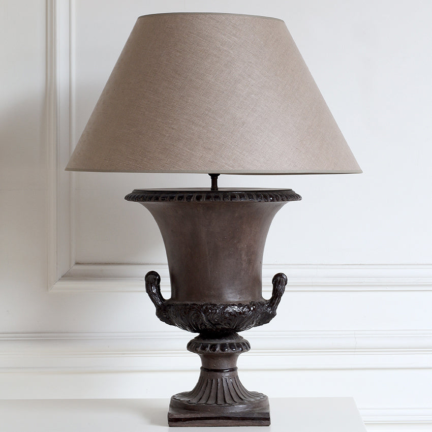 1970s Italian Glazed Terracotta Urn Table Lamp