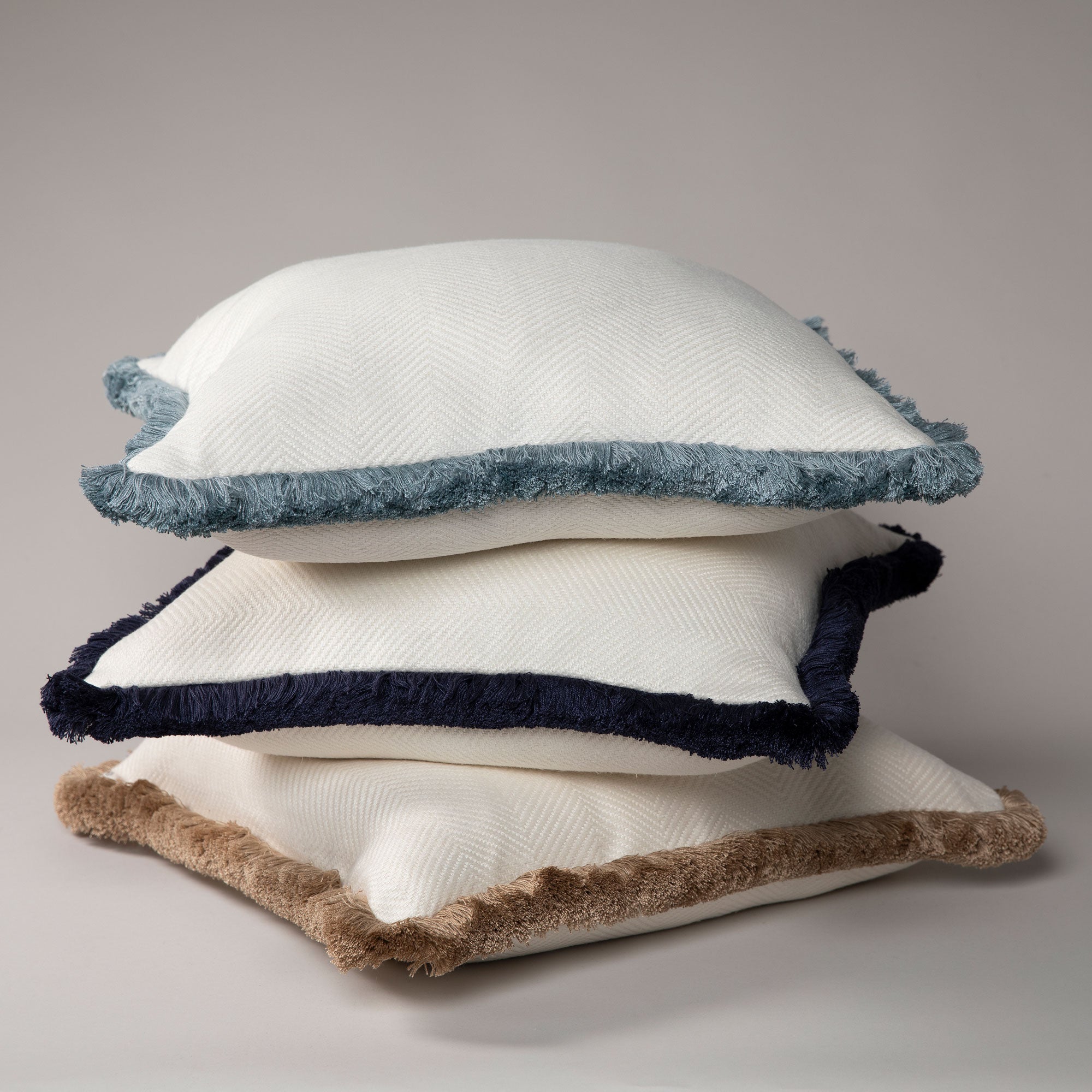 Dorset Cushion - White/Cielo