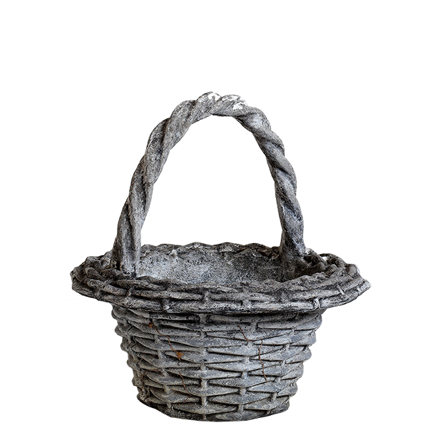 19th Century French Stone-weave Basket Planter