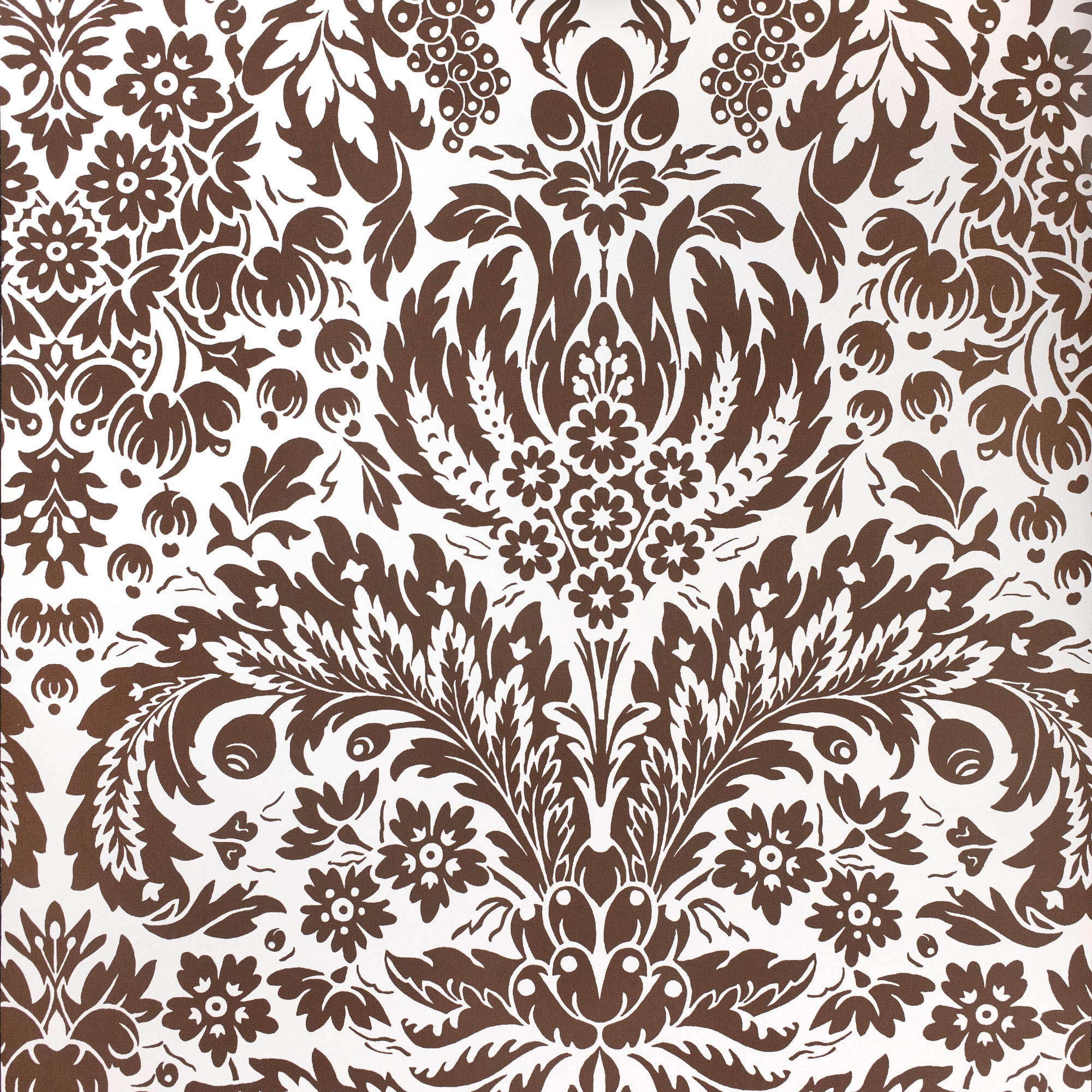Damask Wallpaper - Brown