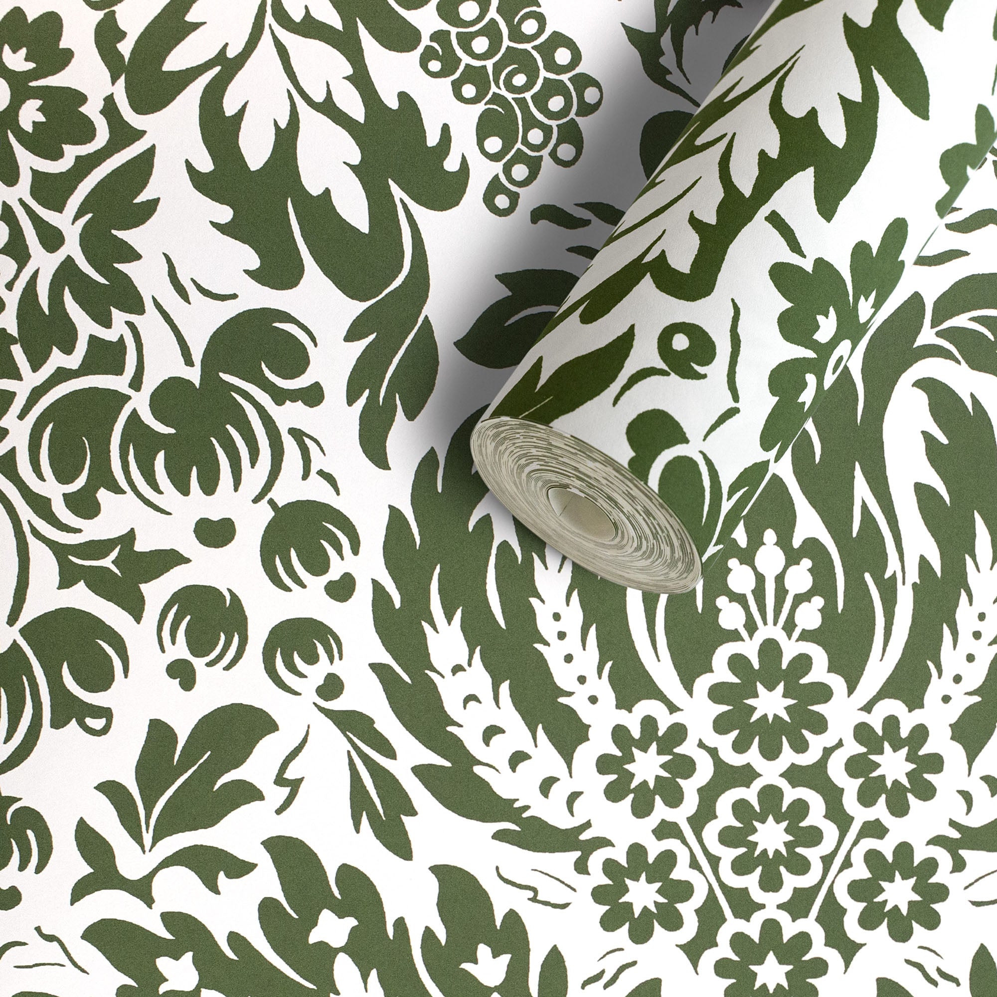 Damask Wallpaper - Dark Green