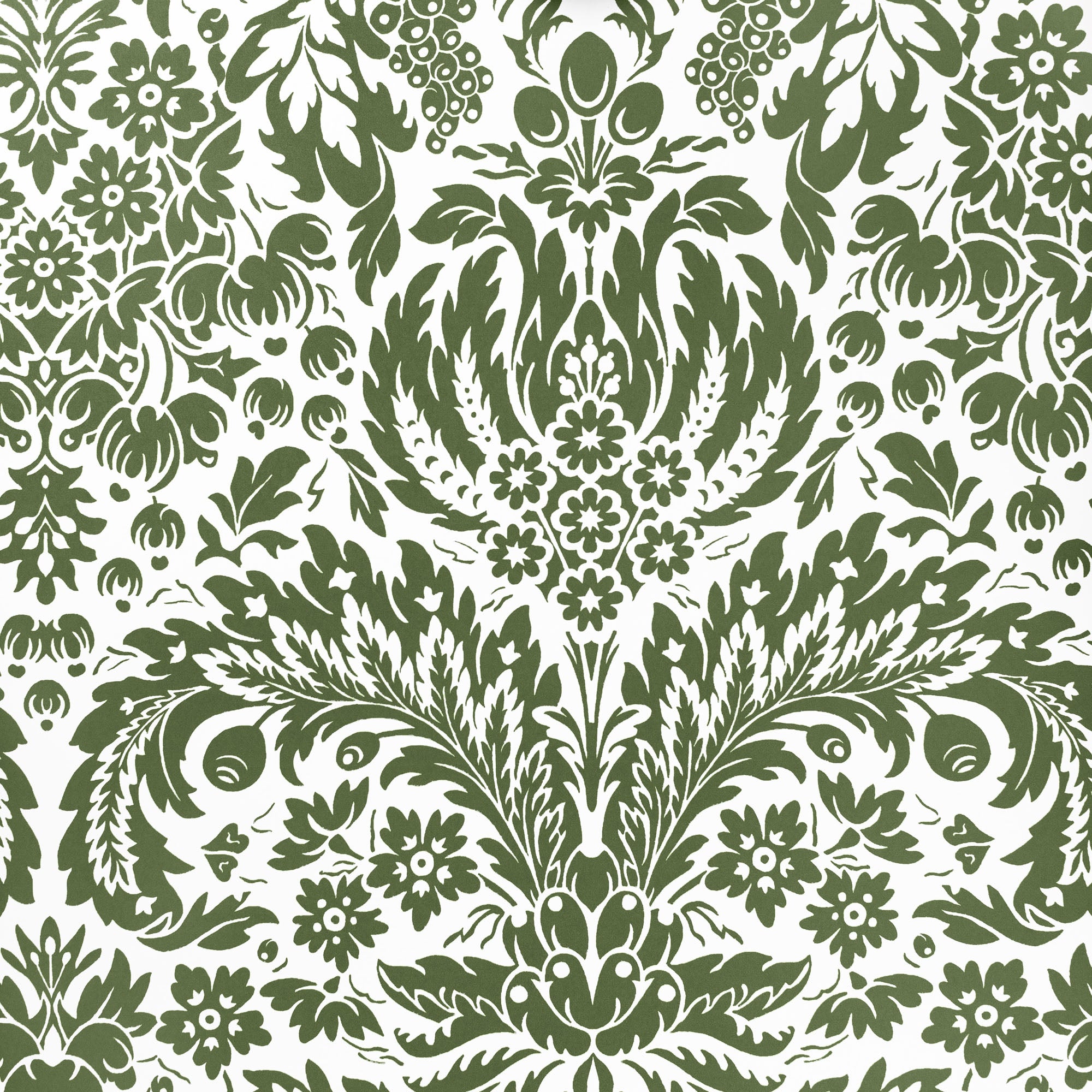 Damask Wallpaper - Dark Green