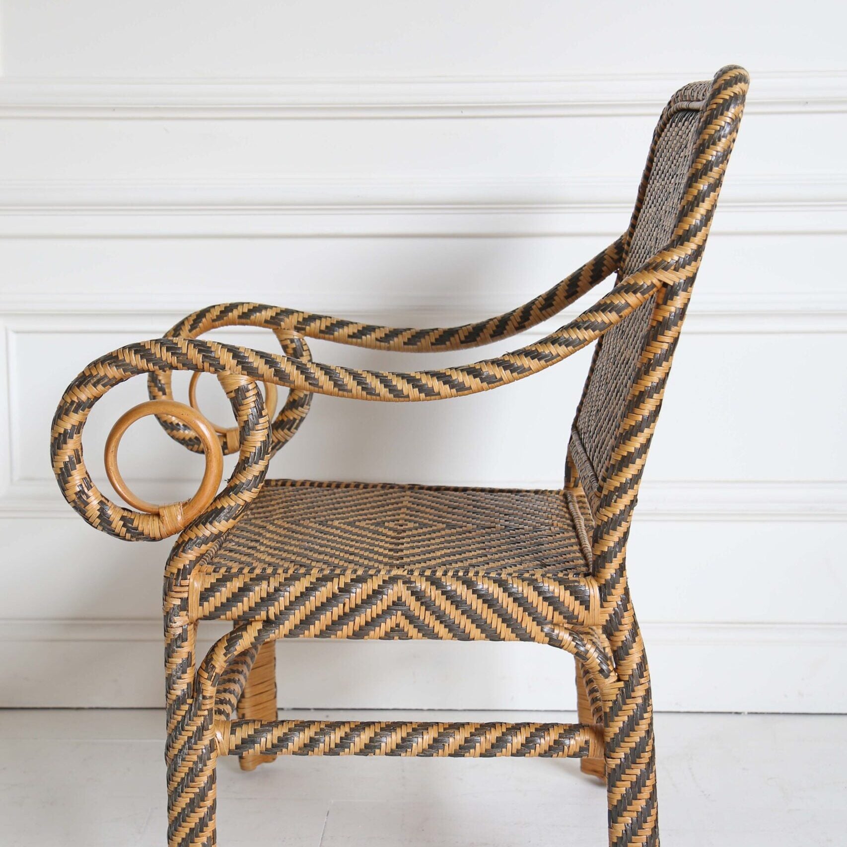 Dayak Rattan Armchair - Honey & Black