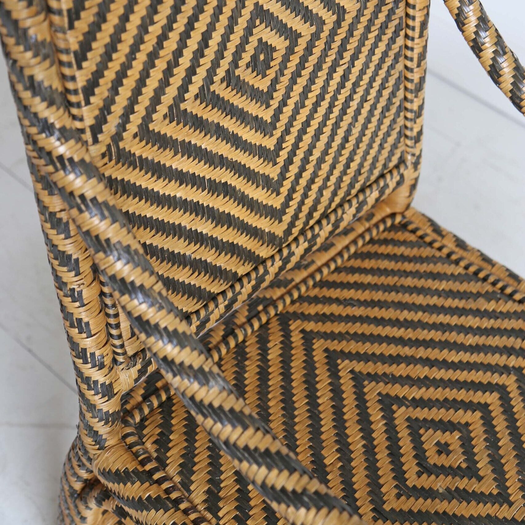 Dayak Rattan Armchair - Honey & Black