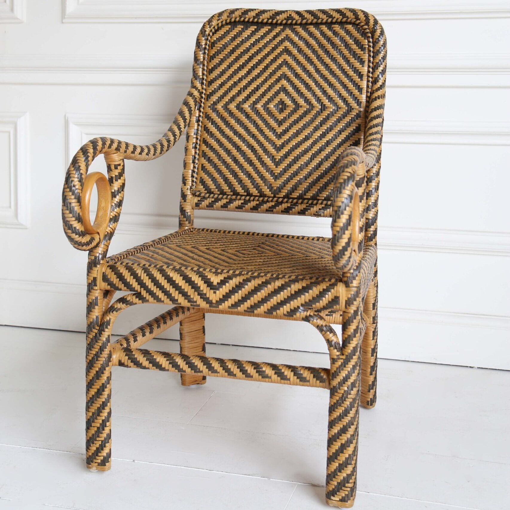 Dayak Rattan Armchair - Honey & Black