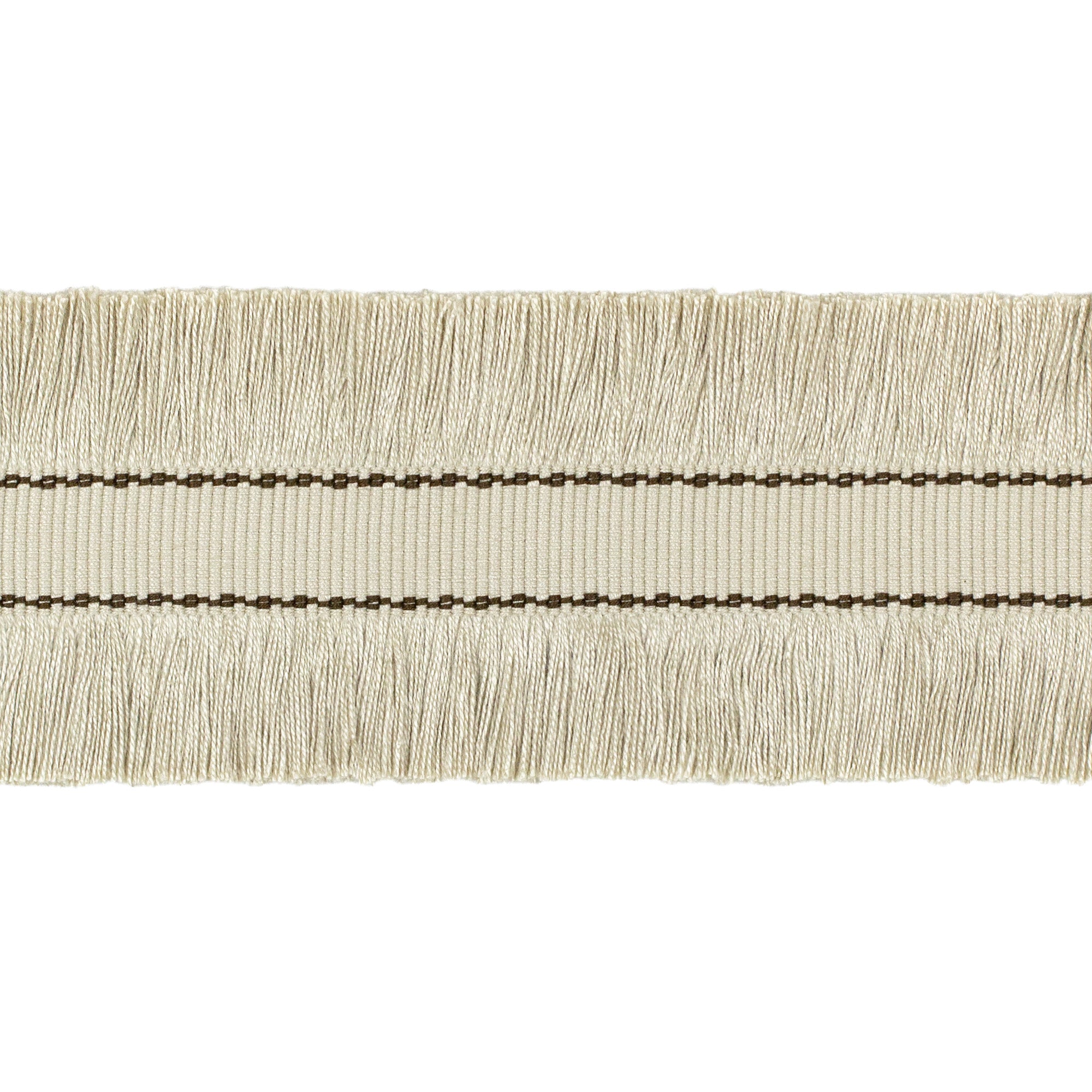 Double Cut Ruche Fringe in Flax and Bronze