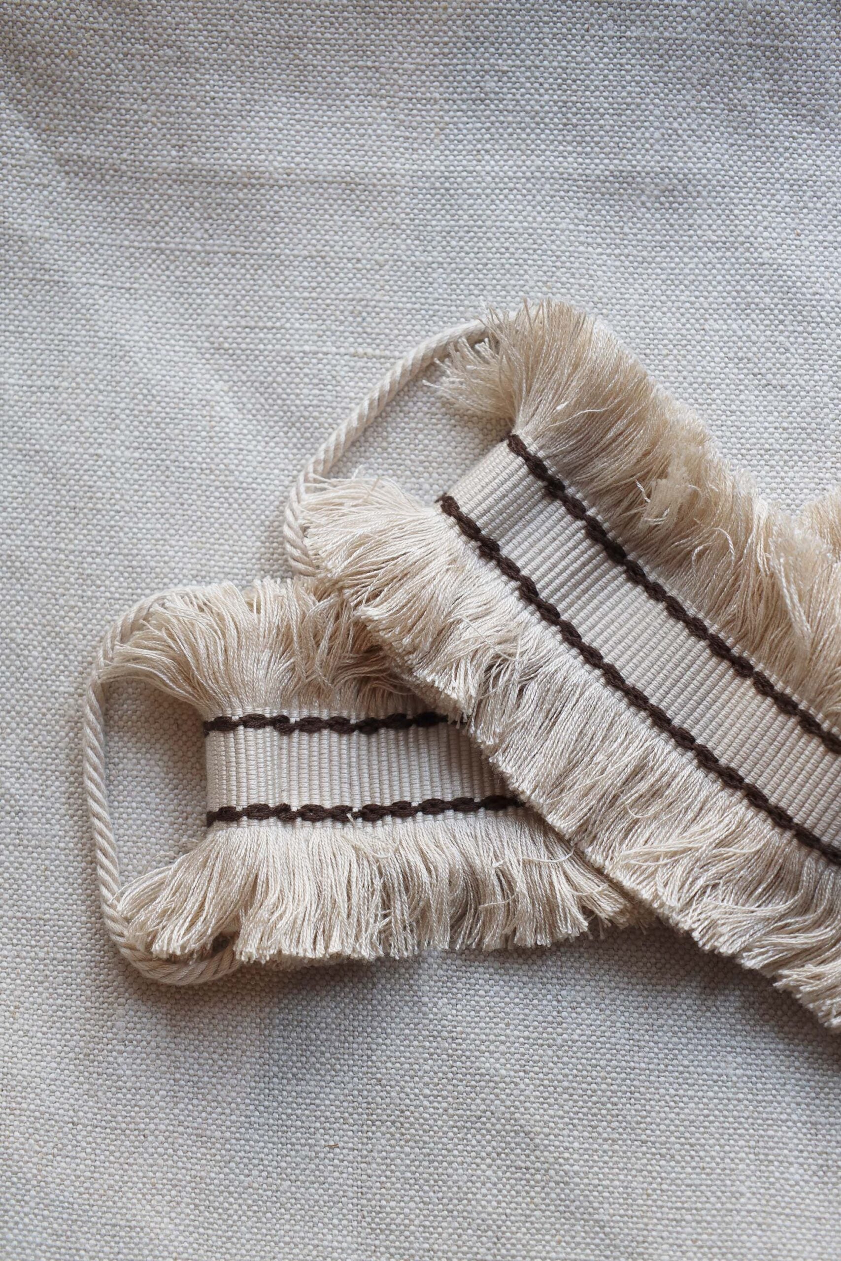 Double Cut Ruche Tieback - Flax & Bronze