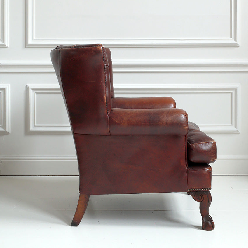 Georgian Leather Wing Armchair
