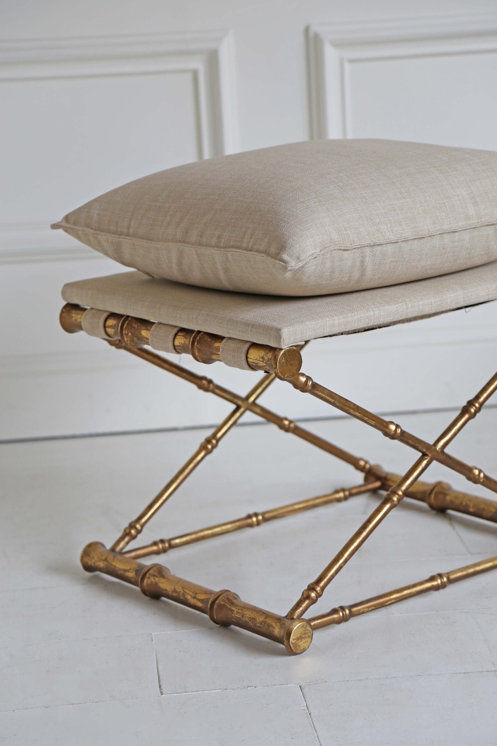 Gilt Bamboo Cross Stool