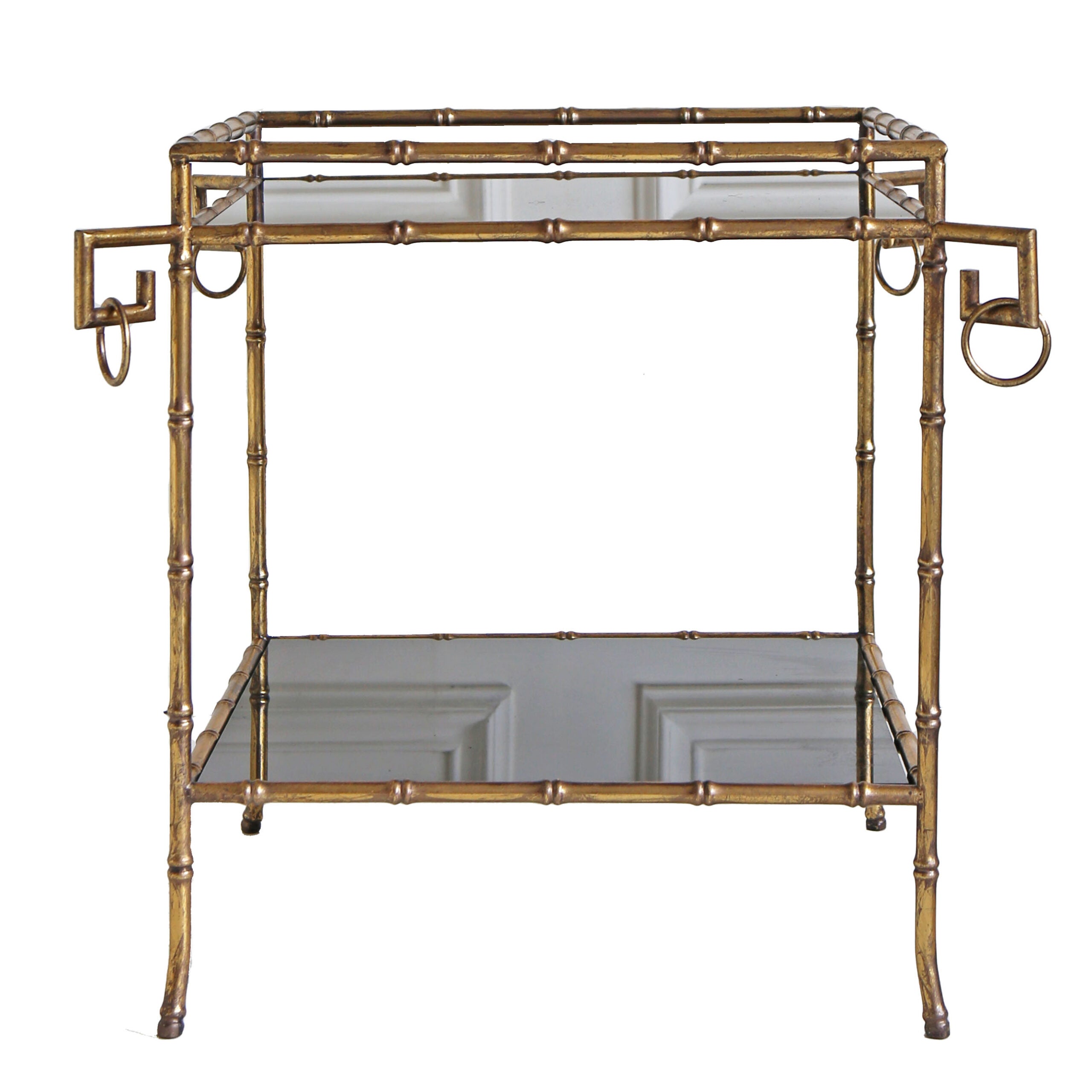 Gilt Bamboo Square Side Table