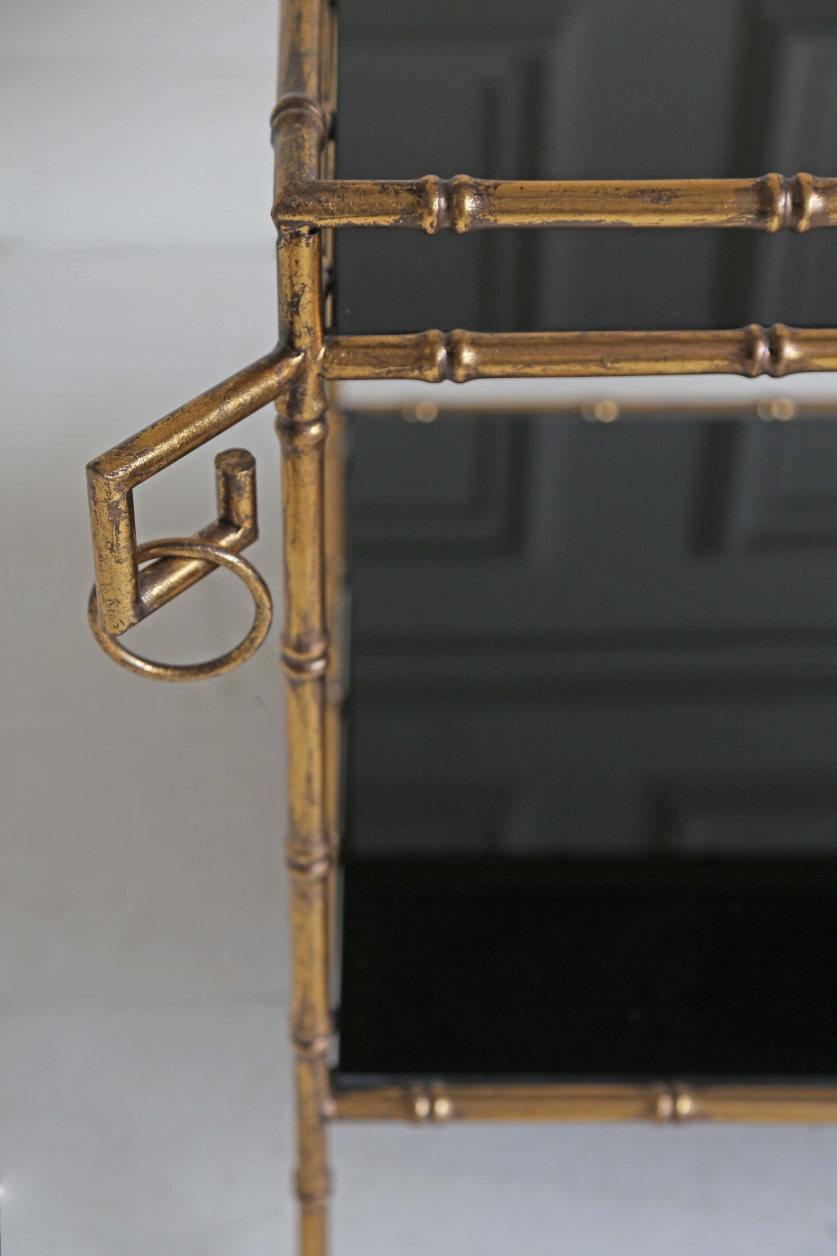 Gilt Bamboo Square Side Table