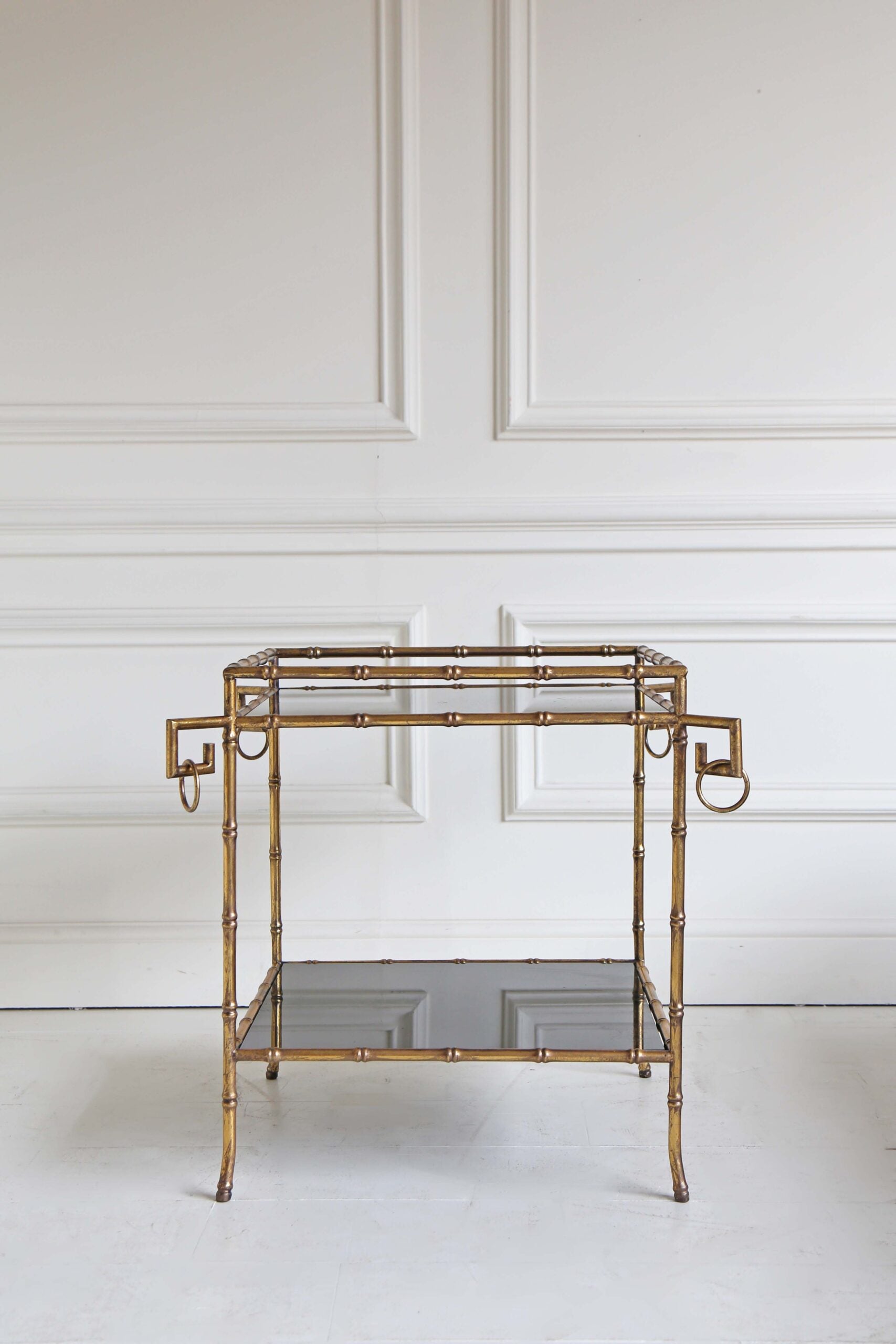 Gilt Bamboo Square Side Table