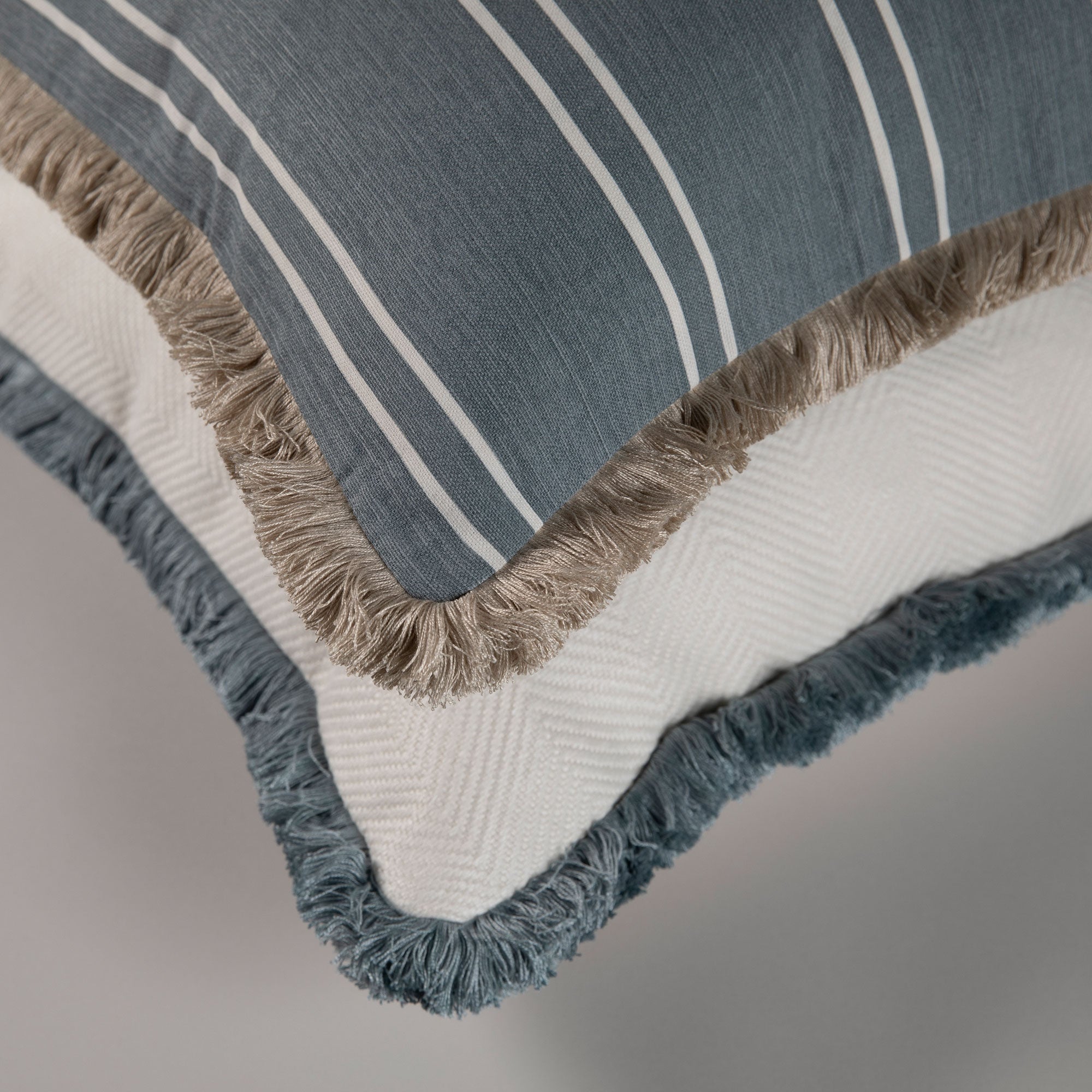 Dorset Cushion - White/Cielo