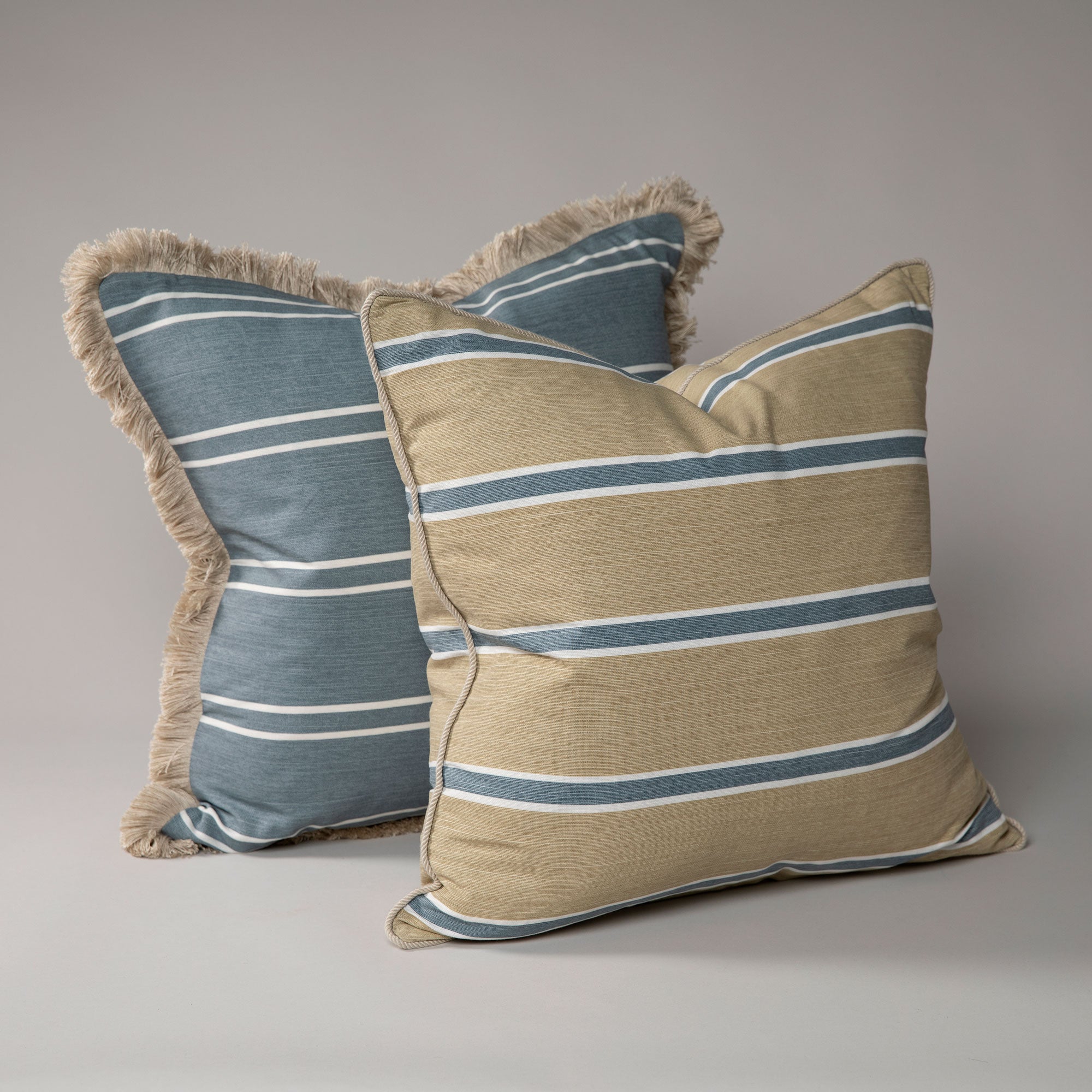 Horizon Stripe Cushion - Blue on Sand