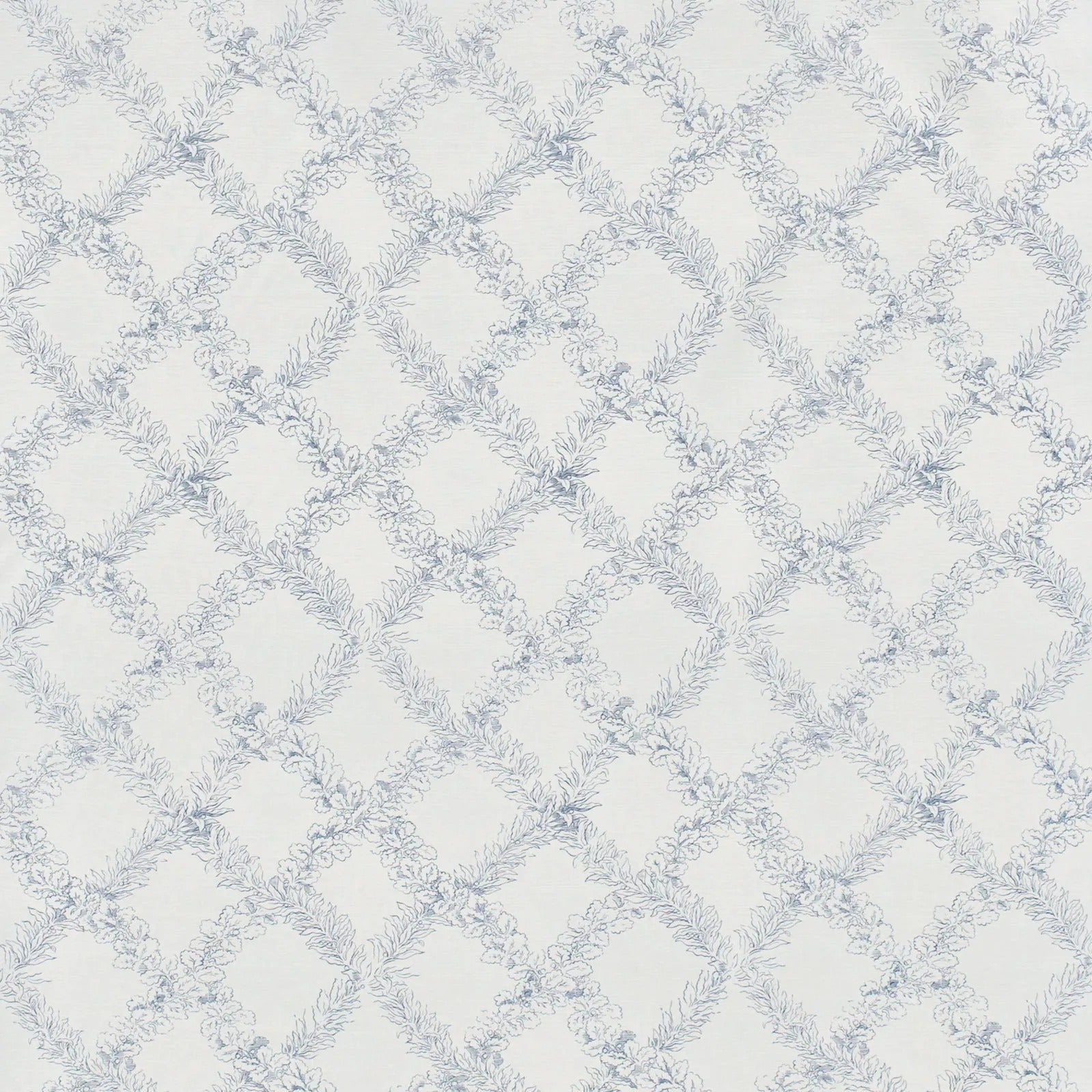 Leaf Trellis - Blue on White