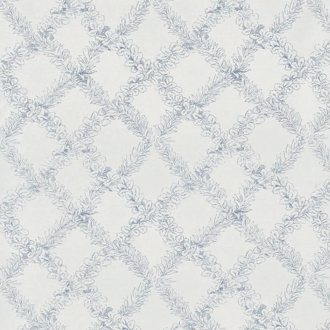 Leaf Trellis - Blue on White