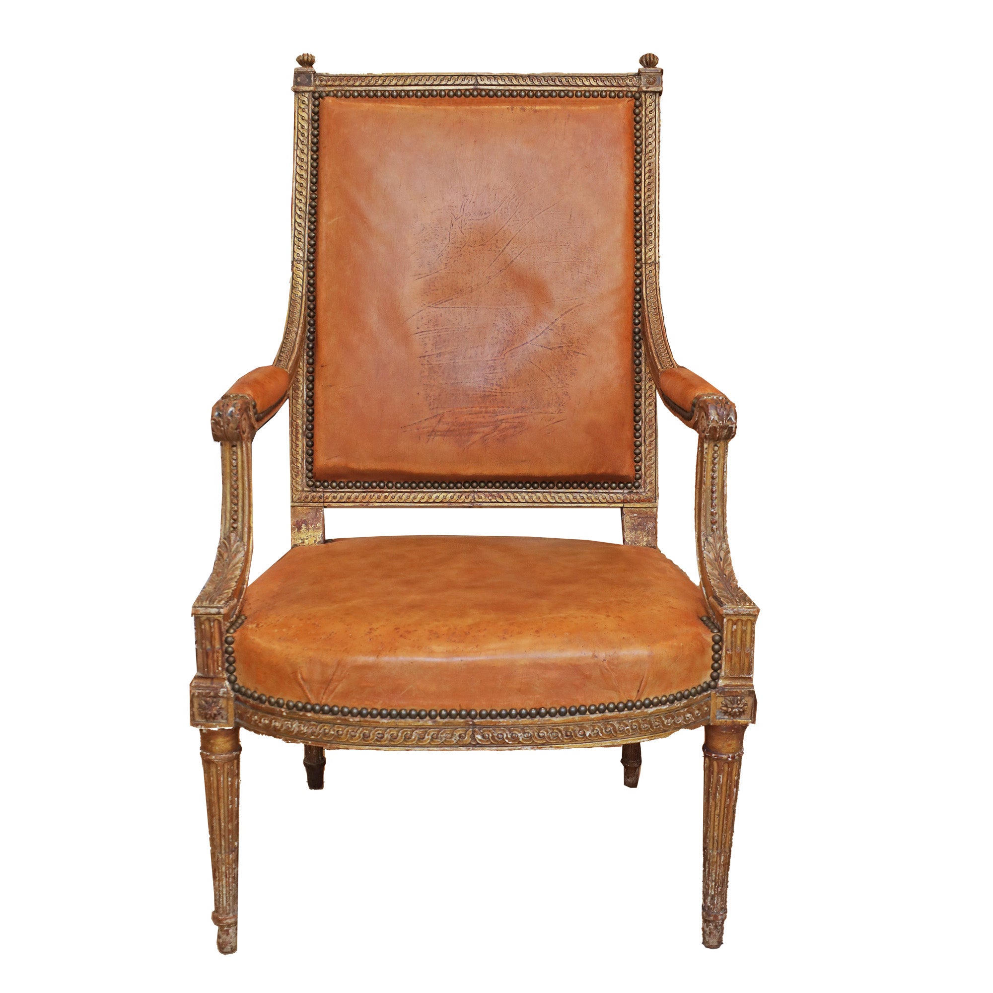 Louis XVI Giltwood Armchair