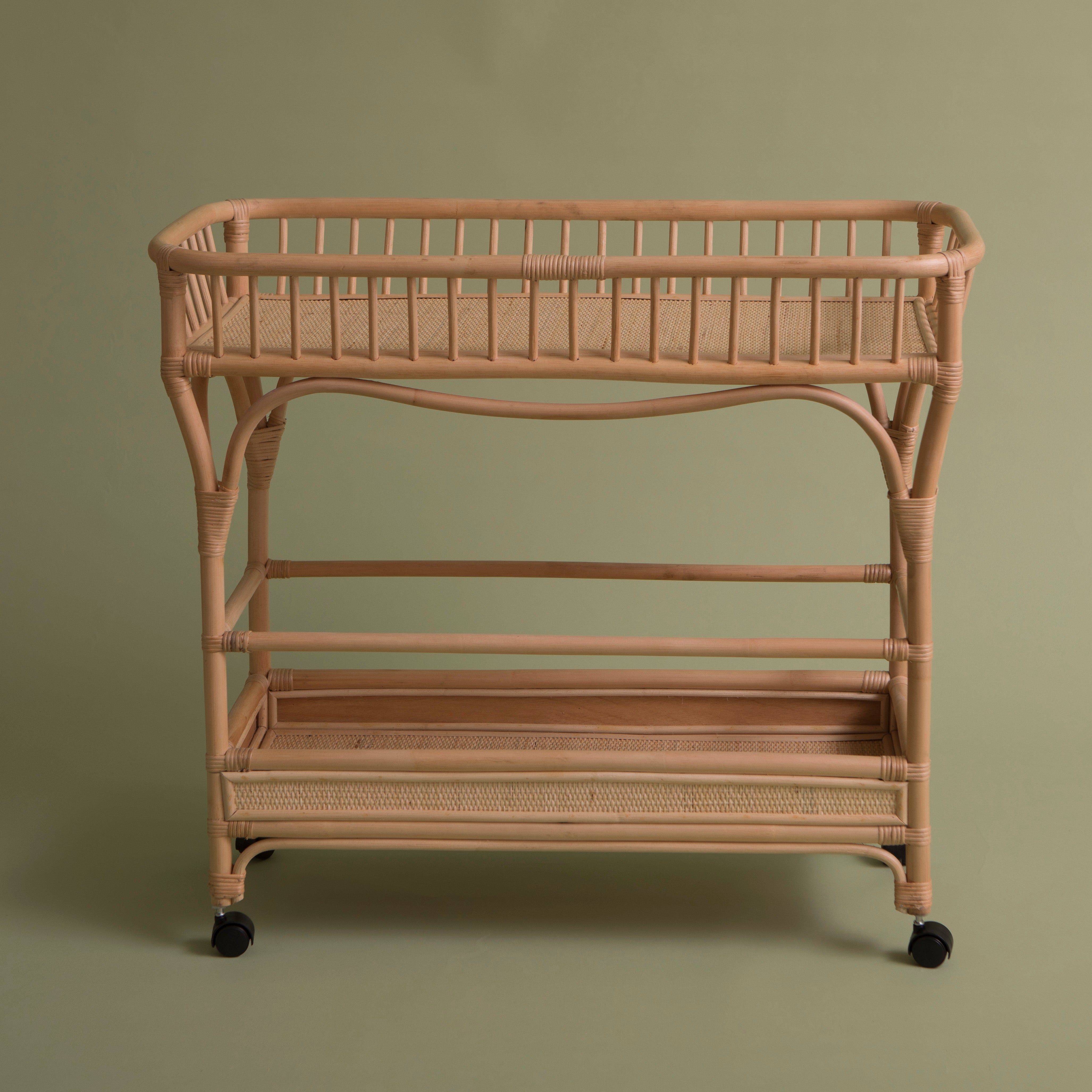 Coppelia Rattan Bar Cart