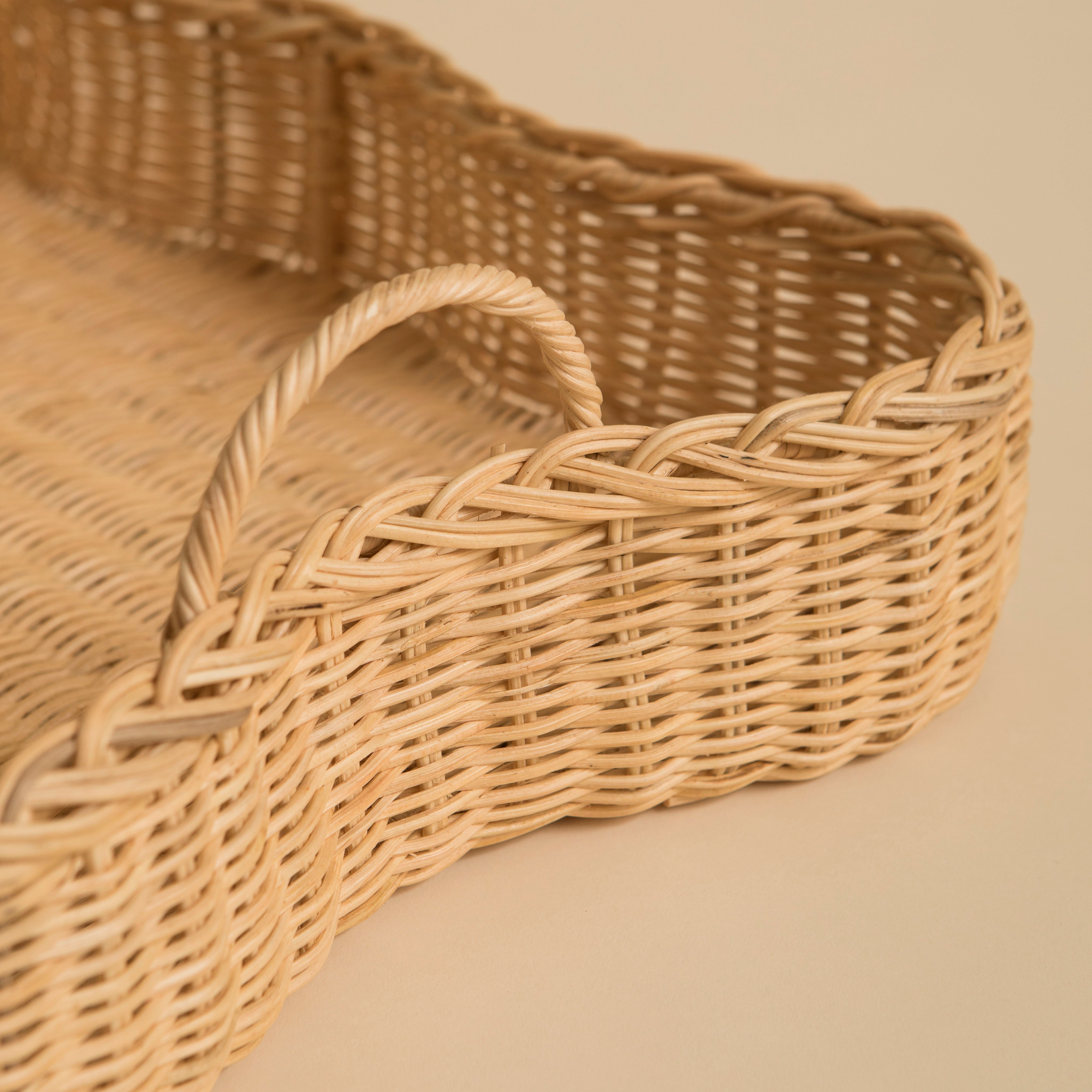 Vera Rattan Scalloped Tray - Large