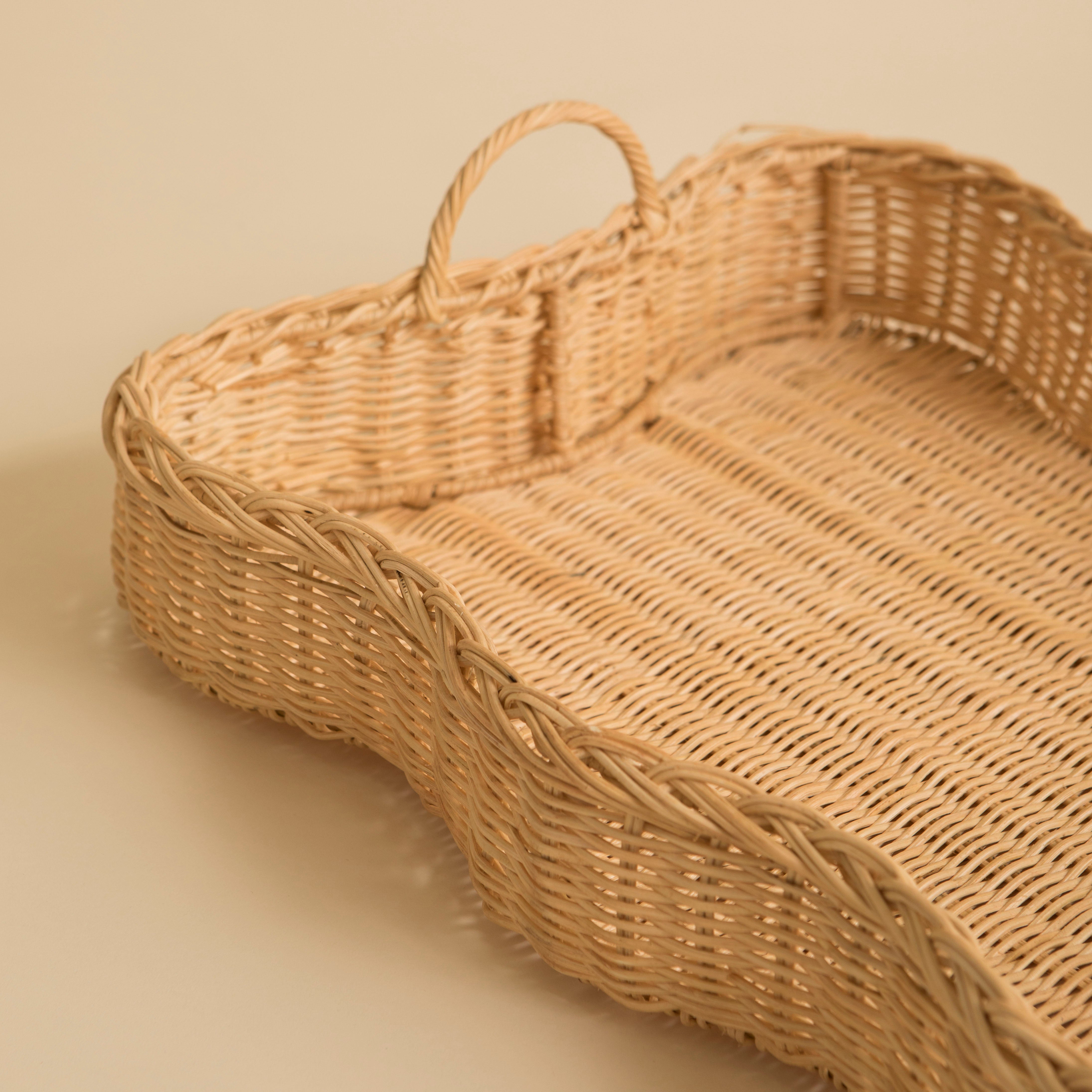 Vera Rattan Scalloped Tray - Large