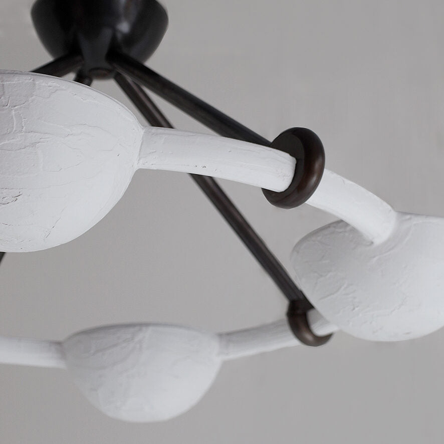 Elena Flush Mount – Bronze & White Plaster