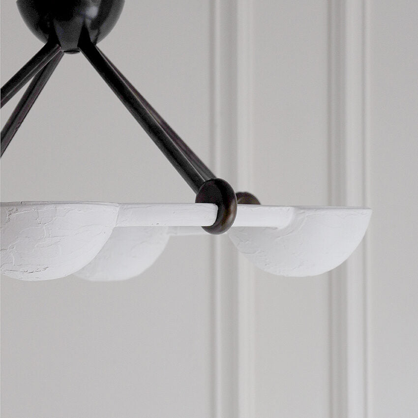 Elena Flush Mount – Bronze & White Plaster