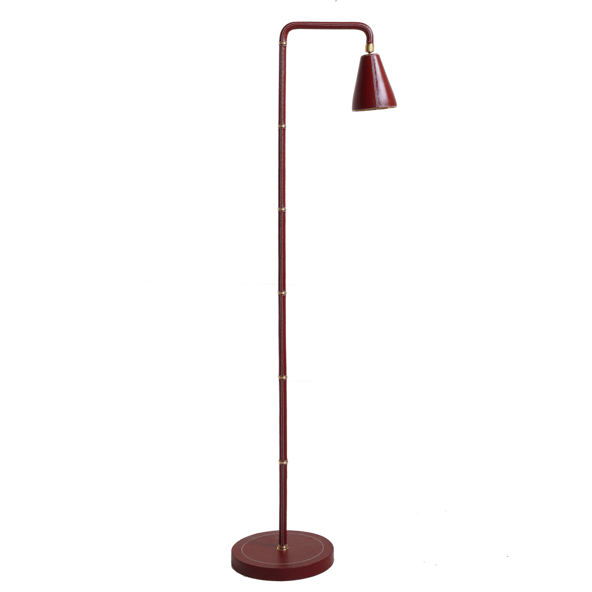 Paolo Moschino - Adnet Reading Lamp with Brass Accents - Red Leather