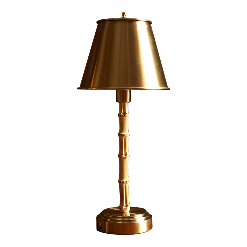 Bamboo Cordless Table Lamp - Brass