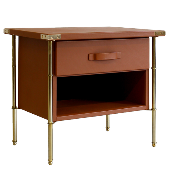Adnet Bedside Table - Leather