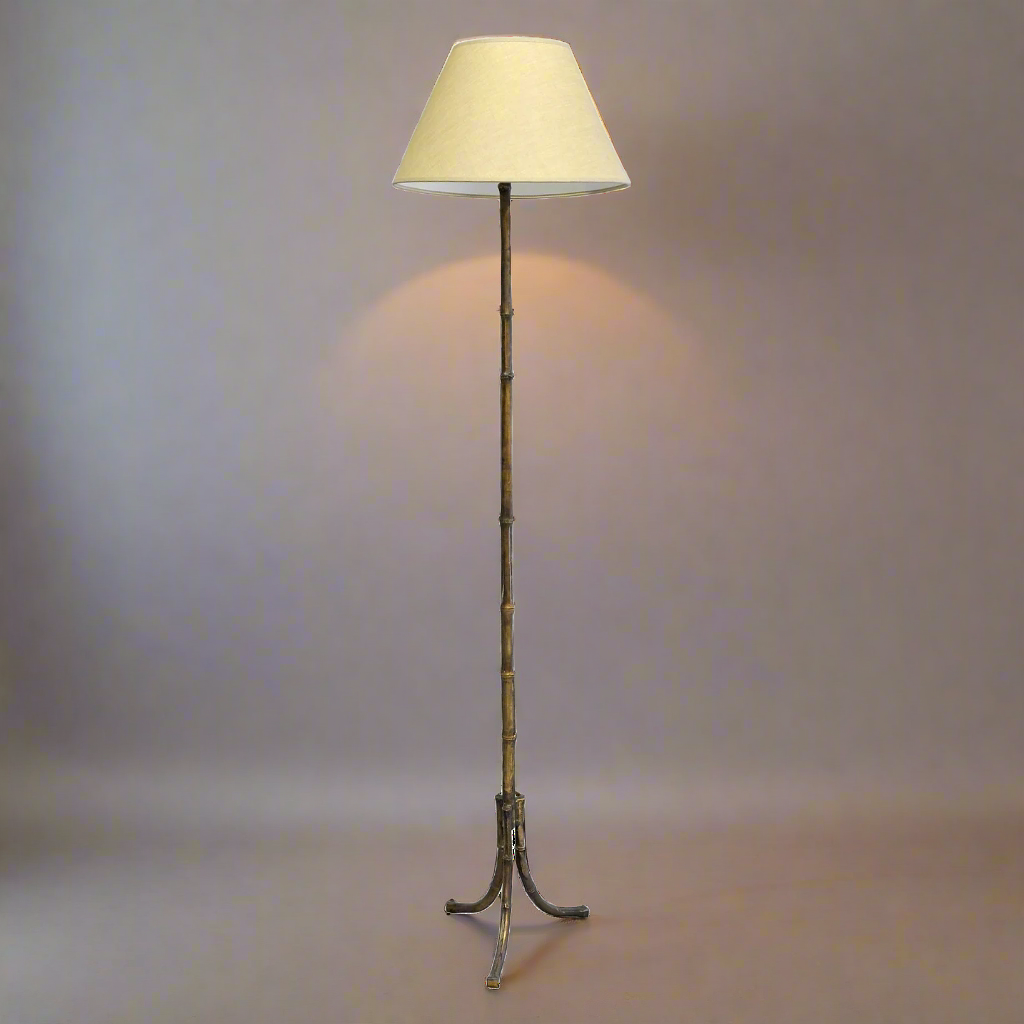 Bronze Faux Bamboo Floor Lamp
