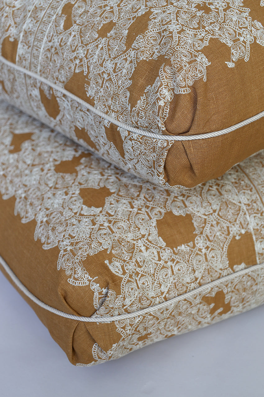 Zarapha Turkish Corner Cushion - Ochre