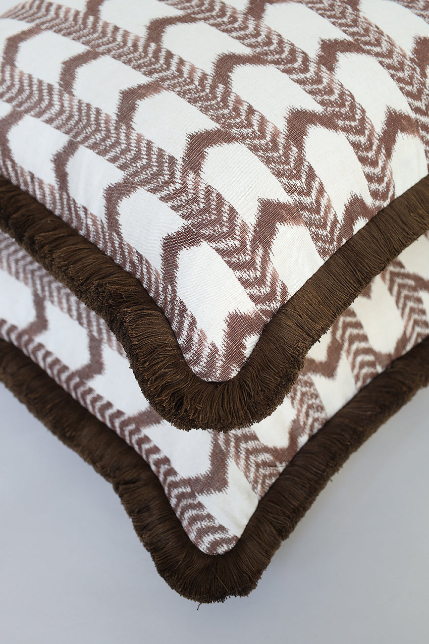 Zigara Stripe Cushion - Brown