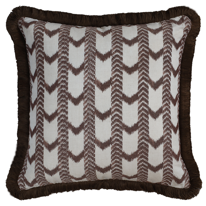 Zigara Stripe Cushion - Brown