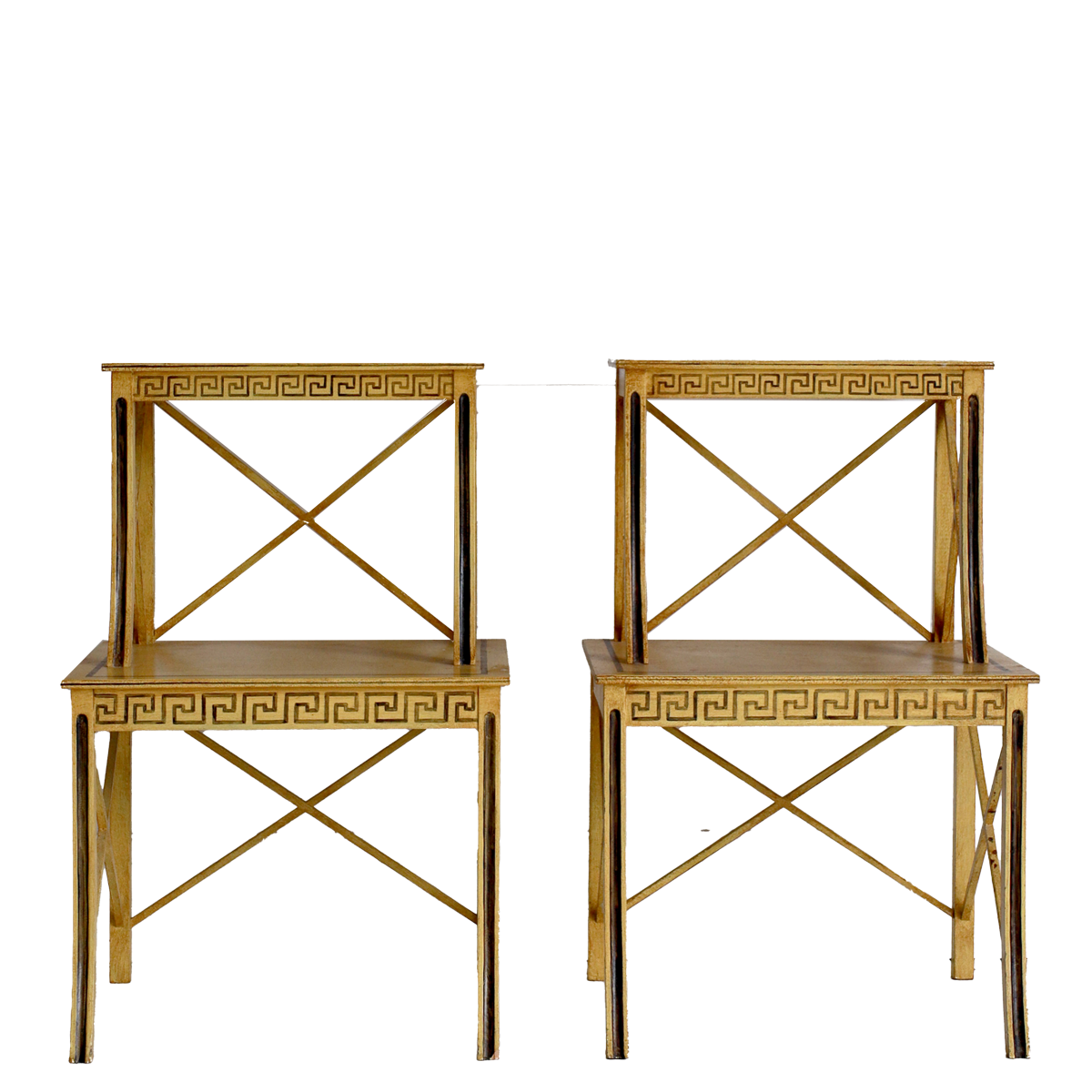 Pair of 1940s Rare French Painted Étagères